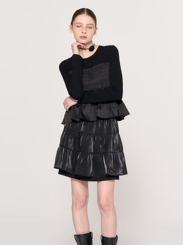 Smocking Layered Long Sleeve T-shirt [BLACK] / WBD - GENERAL IDEA - Modalova