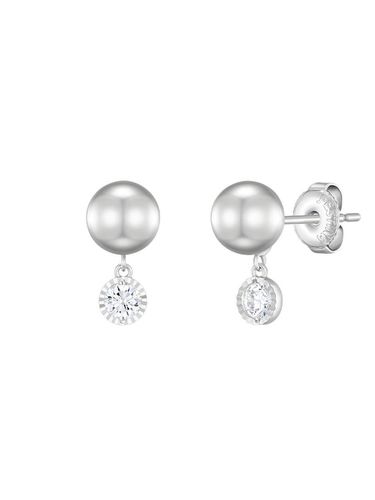 BASIC PERLINA Gray Pearl Earrings - J.ESTINA - Modalova