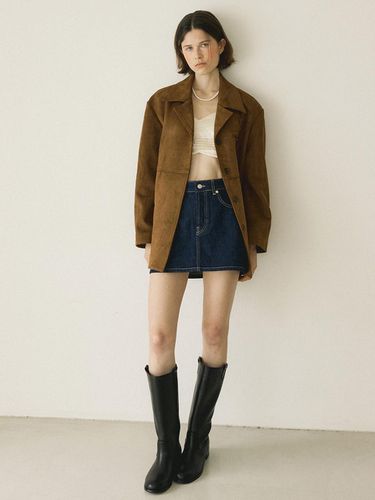 SUEDE HALF JACKET - BROWN - MORE THAN LIKE - Modalova