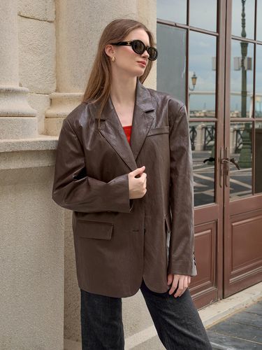 ANNA Leather Jacket_BROWN - Lang&Lu - Modalova