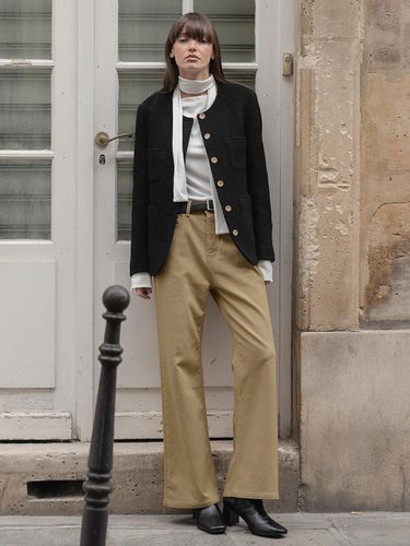 Jane Cotton Bootcut Pants_Beige - UMER - Modalova