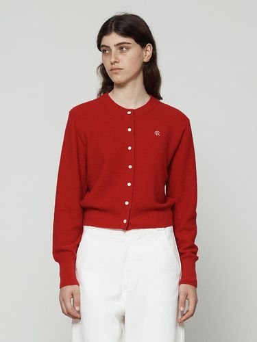 Wool cashmere round neck cardigan [red] - Current - Modalova