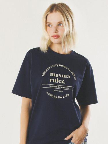 Circle symbol cool cotton T-shirt _Navy - Masmarulez - Modalova