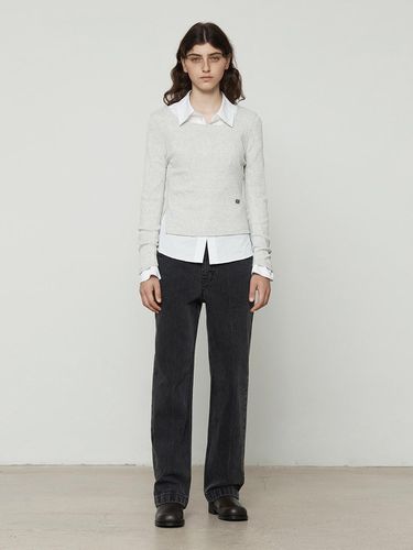 Chained Twill Straight Jeans [Gray] - Current - Modalova