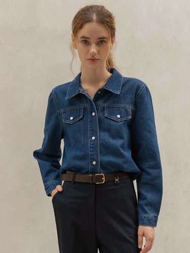 BUTTON DOWN WASHING DENIM SHIRT (BLUE) - NONANDNON - Modalova