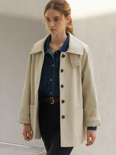 RAGLAN HALF TRENCH COAT (BEIGE) - NONANDNON - Modalova