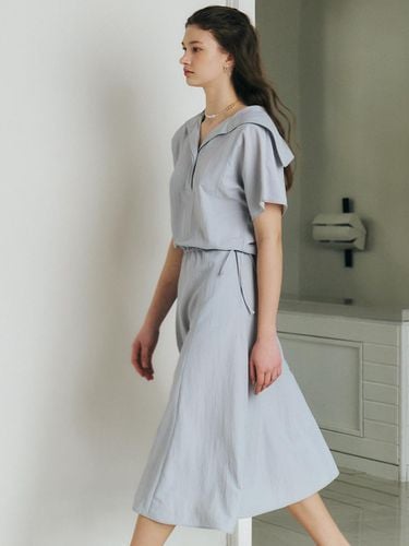 BAILEY sailor collar tunic dress_Grey Blue - MANNON - Modalova