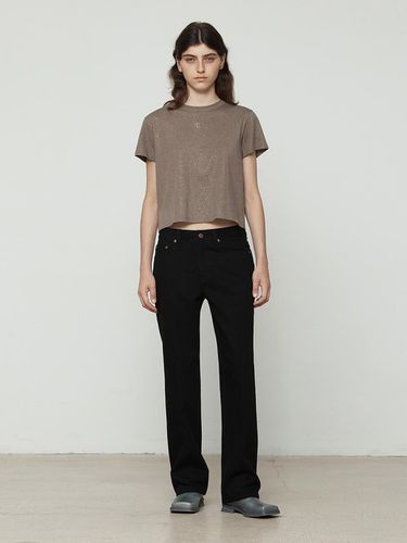 Chained Twill Straight Jeans [Black] - Current - Modalova