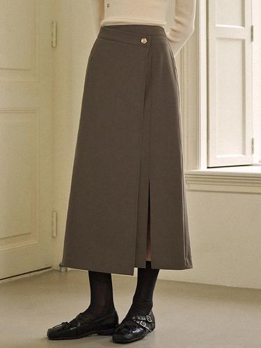 Bronze wrap button long skirt - MICANE - Modalova