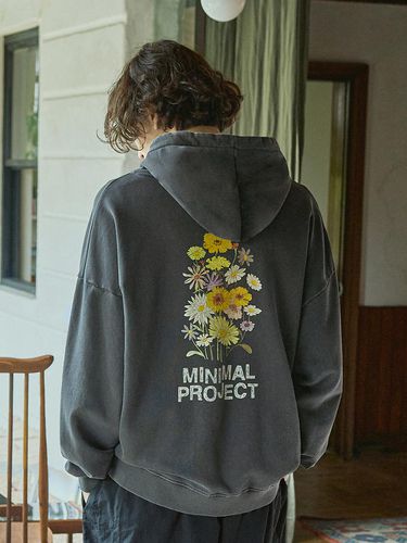 Flower-printed Pigment Hoodie MHT124/4 color - MINIMAL PROJECT - Modalova