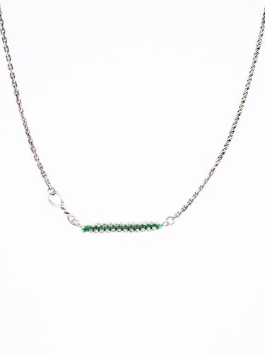 HR 379N_Silver Fabric Necklace - HARANG - Modalova