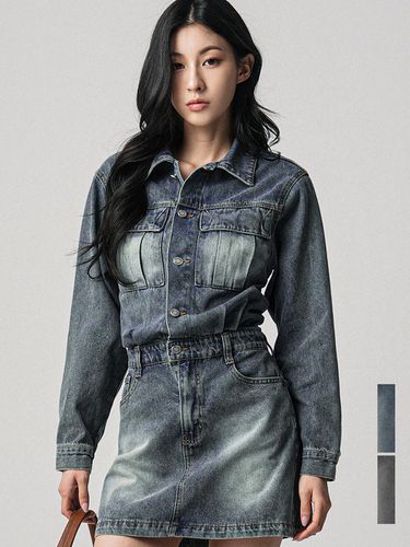 Brush Denim Mini Dress - 2 Color - AVANDRESS - Modalova