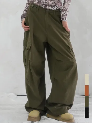 Enter Wide Cargo Cotton Pants - 4 Color - AVANDRESS - Modalova