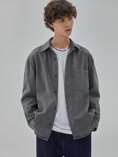 DENIM GARMENT POCKET SHIRTS GREY - RYUL + WAI: - Modalova