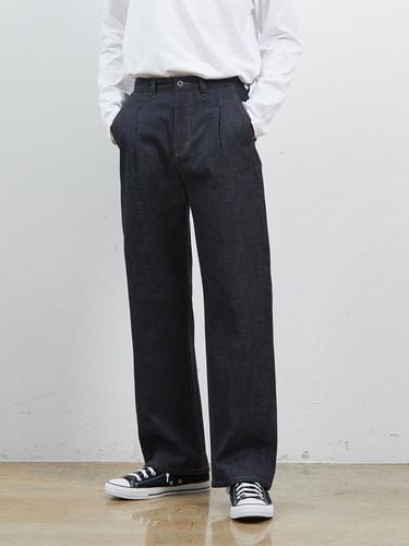 DENIM SELVEDGE WIDE ONE TUCK PANTS - RYUL + WAI: - Modalova