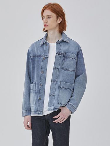 DENIM SQUARE WORK JACKET INDIGO - RYUL + WAI: - Modalova