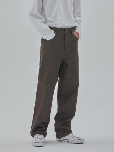 DENIM WIDE FIT SELVEDGE PANTS KHAKI - RYUL + WAI: - Modalova