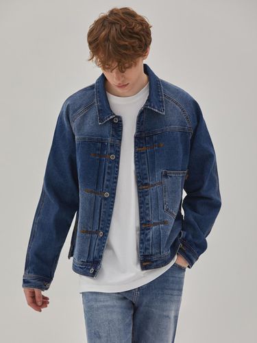 DENIM RAGLAN SLEEVE JACKET INDIGO - RYUL + WAI: - Modalova