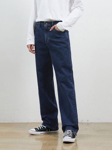 DENIM BASIC WIDE PANTS DARK BLUE - RYUL + WAI: - Modalova