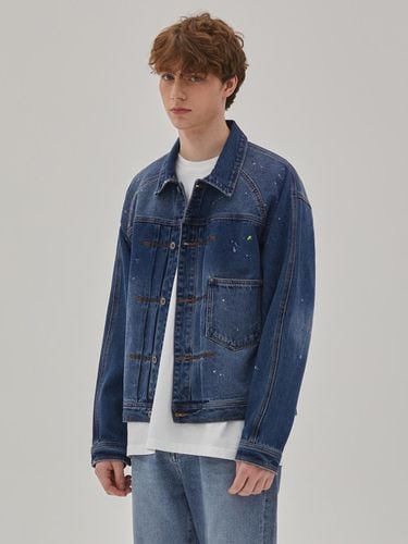 DENIM PAINTING RAGLAN SLEEVE JACKET - RYUL + WAI: - Modalova