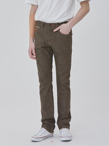 DENIM COLORED SELVEDGE PANTS KHAKI - RYUL + WAI: - Modalova