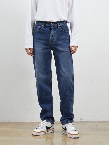 DENIM CRACK WASHING PANTS DARK BLUE - RYUL + WAI: - Modalova