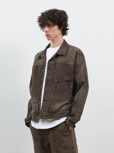 DENIM RAGLAN SLEEVE WORK JACKET - RYUL + WAI: - Modalova