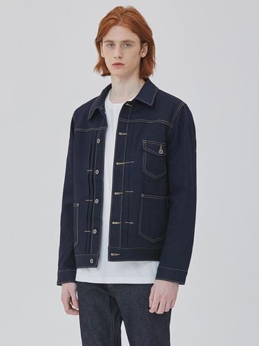 DENIM TWO TUCK POCKET RAW JACKET - RYUL + WAI: - Modalova