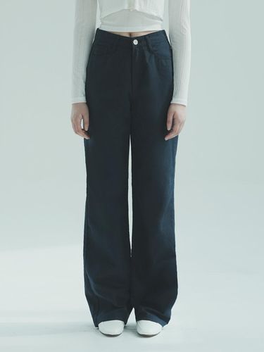 W1010 LINEN WIDE PANTS_NAVY - WAAR - Modalova