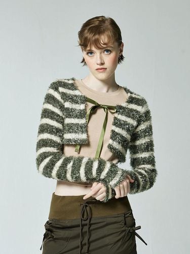 SHAGGY STRIPE RIBBON BOLERO CARDIGAN - DEARSTALKER - Modalova