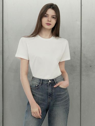 DW1015 BASIC COTTON T-SHIRT_White - WAAR - Modalova