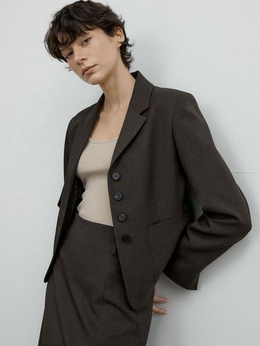 DEAR SLIM 4BUTTON JACKET_DARK BROWN - octette - Modalova