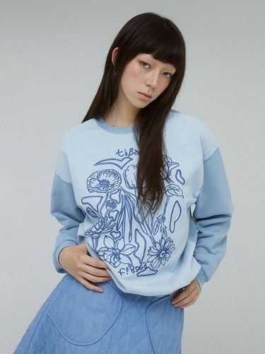 FLOWER SWEATSHIRTS Blue - tibaeg - Modalova