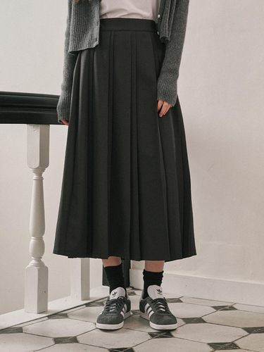 Double pleats banding long skirt - ODER - Modalova