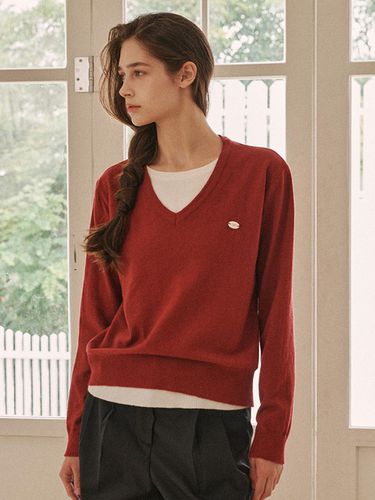 Contrast layered pullover-wine - ODER - Modalova