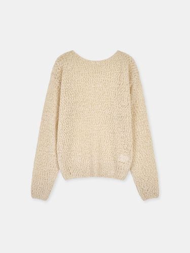 Popcorn boatneck pullover-beige - ODER - Modalova