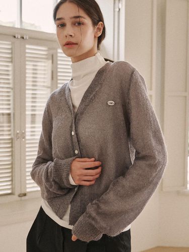 Button mohair cardigan-gray - ODER - Modalova