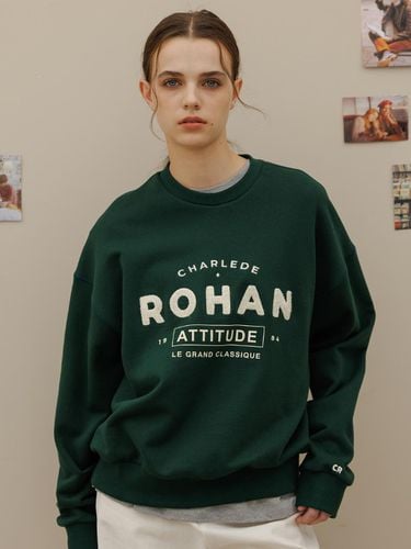 Lettering basic sweatshirt_Green - Charles de Rohan - Modalova