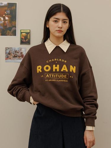 Lettering basic sweatshirt_Brown - Charles de Rohan - Modalova