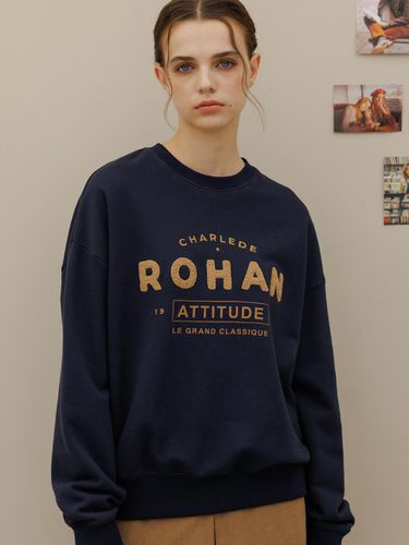 Lettering basic sweatshirt_Navy - Charles de Rohan - Modalova