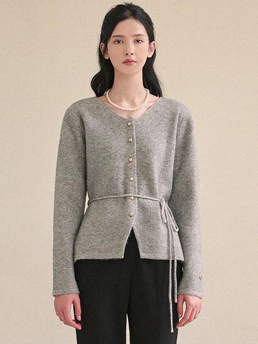 Even wool V-neck strap cardigan - MICANE - Modalova