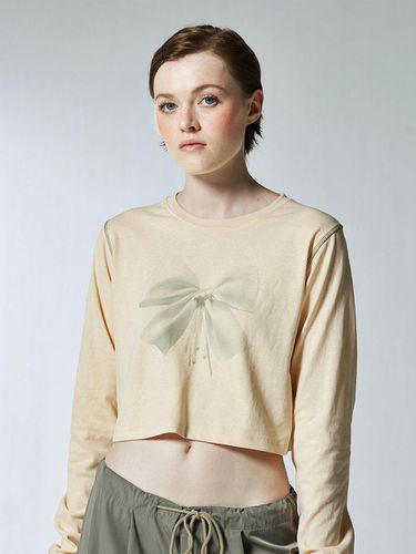 RIBBON STITCH CROP T-SHIRT - YELLOW - DEARSTALKER - Modalova