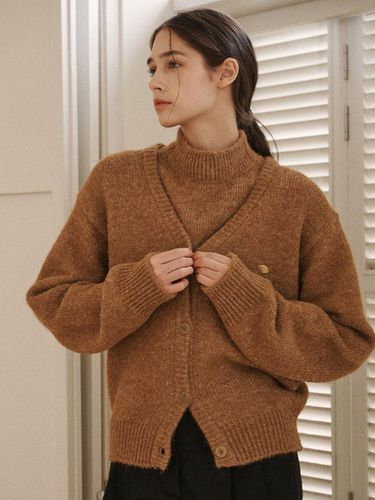 Coin set-up wool cardigan-Brown - ODER - Modalova