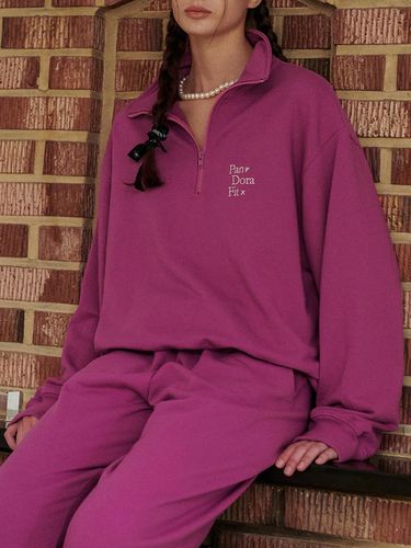 Half Zip-up Sweatshirt Violet - PANDORAFIT - Modalova