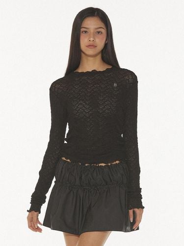 LANI LACE SHIRRING T-SHIRT - BLACK - DEARSTALKER - Modalova