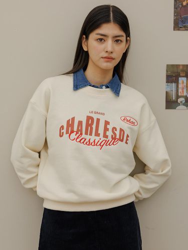 Rohan embroidery crop sweat shirt_Cream - Charles de Rohan - Modalova