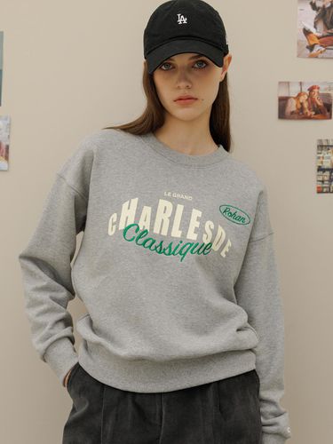 Rohan embroidery crop sweat shirt_Gray - Charles de Rohan - Modalova