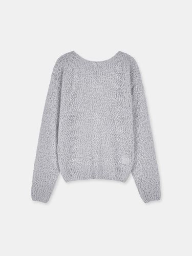 Popcorn boatneck pullover-gray - ODER - Modalova