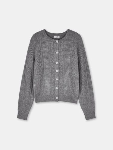 Woolmohair cable cardigan-gray - ODER - Modalova