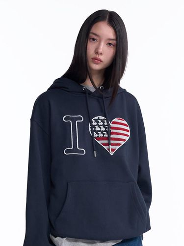 I Love Kirsch Loose Fit Hoodie [Navy] - KIRSH - Modalova